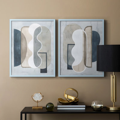 Shapes and Shadows I-Premium, reproduction encadrée prête à accrocher - aucun clou requis - aucun clou requis