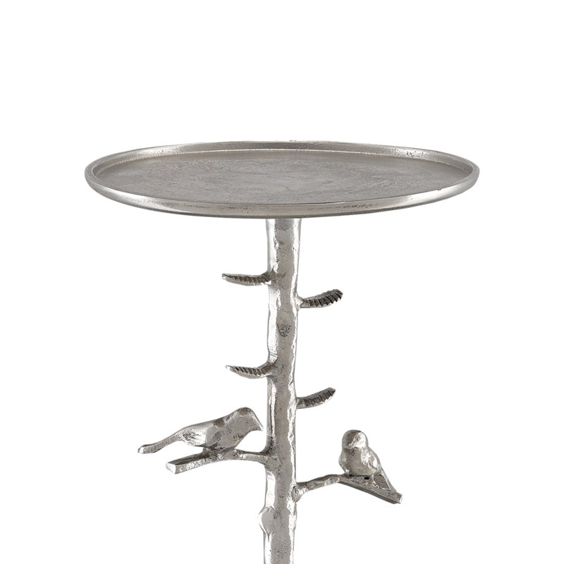 Piaf End Table, Polished Nickel