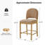 Tabouret de comptoir en tissu et dossier incurvé avec structure en bois massif Paterson-2136145544-2136145547
