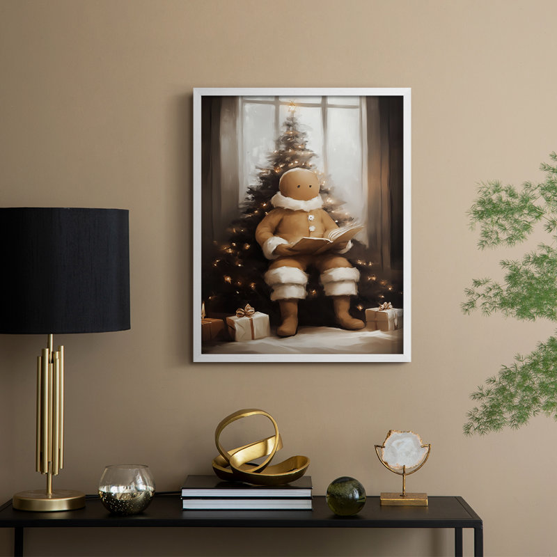 Art de Noël, série 2 - CCXCVII, reproduction encadrée - bois massif, H 11 po x l 9 po, Blanc