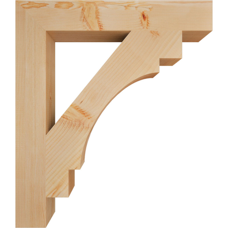 3 1/2"W x 26"D x 30"H Merced Block Smooth Bracket, Douglas Fir, 30" H x 4" W x 26" D, Douglas Fir (Smooth)
