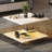 Unique Square Acrylic Coffee Table with Storage – 16-color RGB Lighting, Dual-Tier Design and Robust Load Capacity-360424000