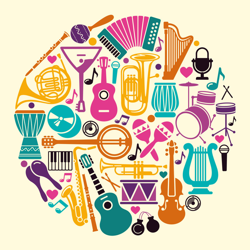 Instruments Collection by Katsiaryna Pleshakova - Wrapped Canvas Print, 30cm H x 30cm W