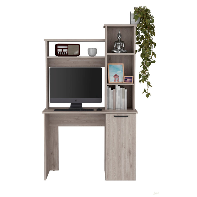 Bureau d'ordinateur Dumas, Bureau (Bureau), Gris clair, H 64,17 po x l 17,66 po x P 38,73 po