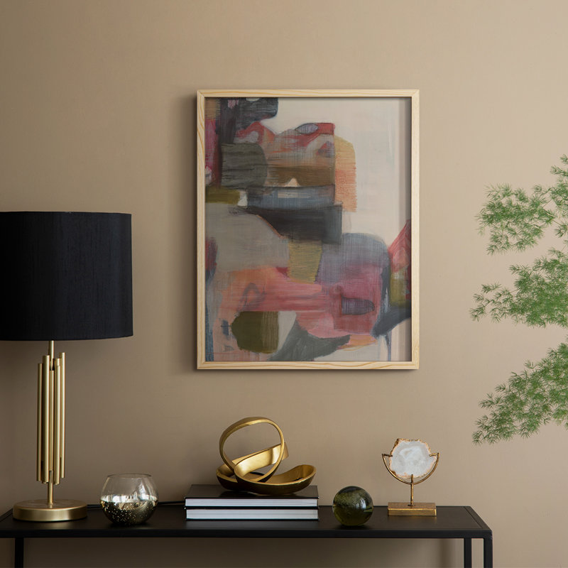 Geranium et gingembre, reproduction encadrée - bois massif, Naturel, H 11 po x l 9 po