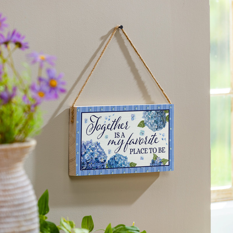 VivaStyle Garden Decor, Hanging Sign, Hydrangea Haven, 11" L x 6" H