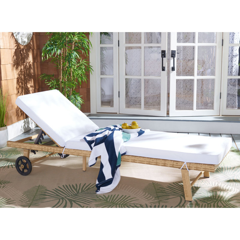 Chaise longue inclinable avec coussins 27,2 po Cabdi, Naturel