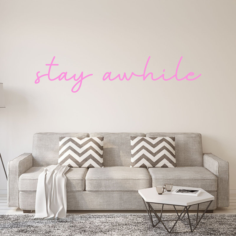 Text & Numbers Wall Decal, Pink, 7.5" H x 30" W