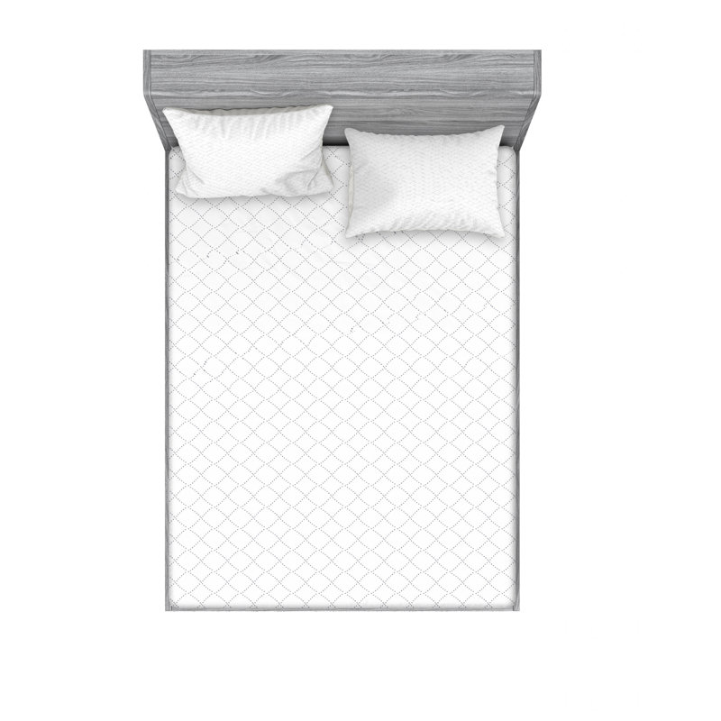 Microfiber Geometric Sheet Set, Full/Double Sheet Set with Fitted Sheet, White/Gray Geometric