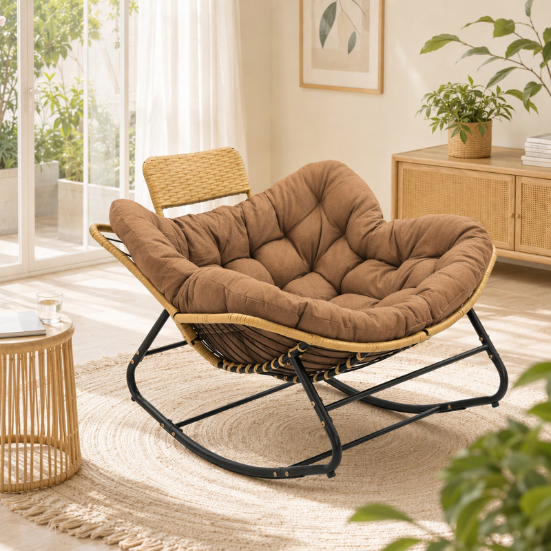 Chaise d'extérieur en osier, Brun