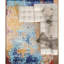 Tapis argenté et bleu noué à la main de haute qualité-99400128
