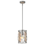 Inlight 8" Modern Farmhouse 1-Light Pendant for Kitchen Island, Open Cage Design, IN-0336-1-WD