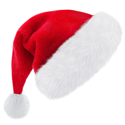 Jyvon 1 Piece Santa Claus Hat Christmas Velvet Thicken Fur Cap Festival Party Decor