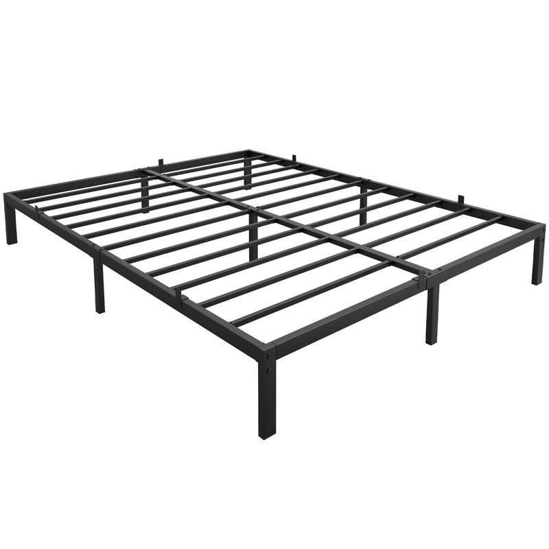 Structure de lit plateforme simple en métal de 8 po, base de lit robuste et silencieuse 700 lb avec rangement sous le lit, aucun sommier requis