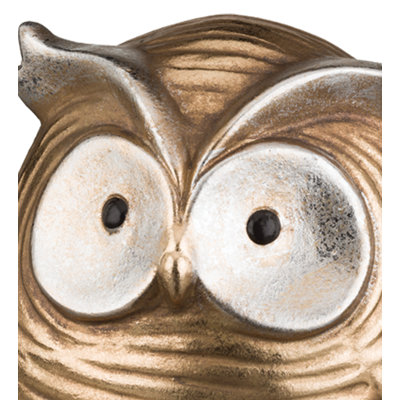 Metallic Bronze Terracotta Figurine Decor, Set of 2 - Owl