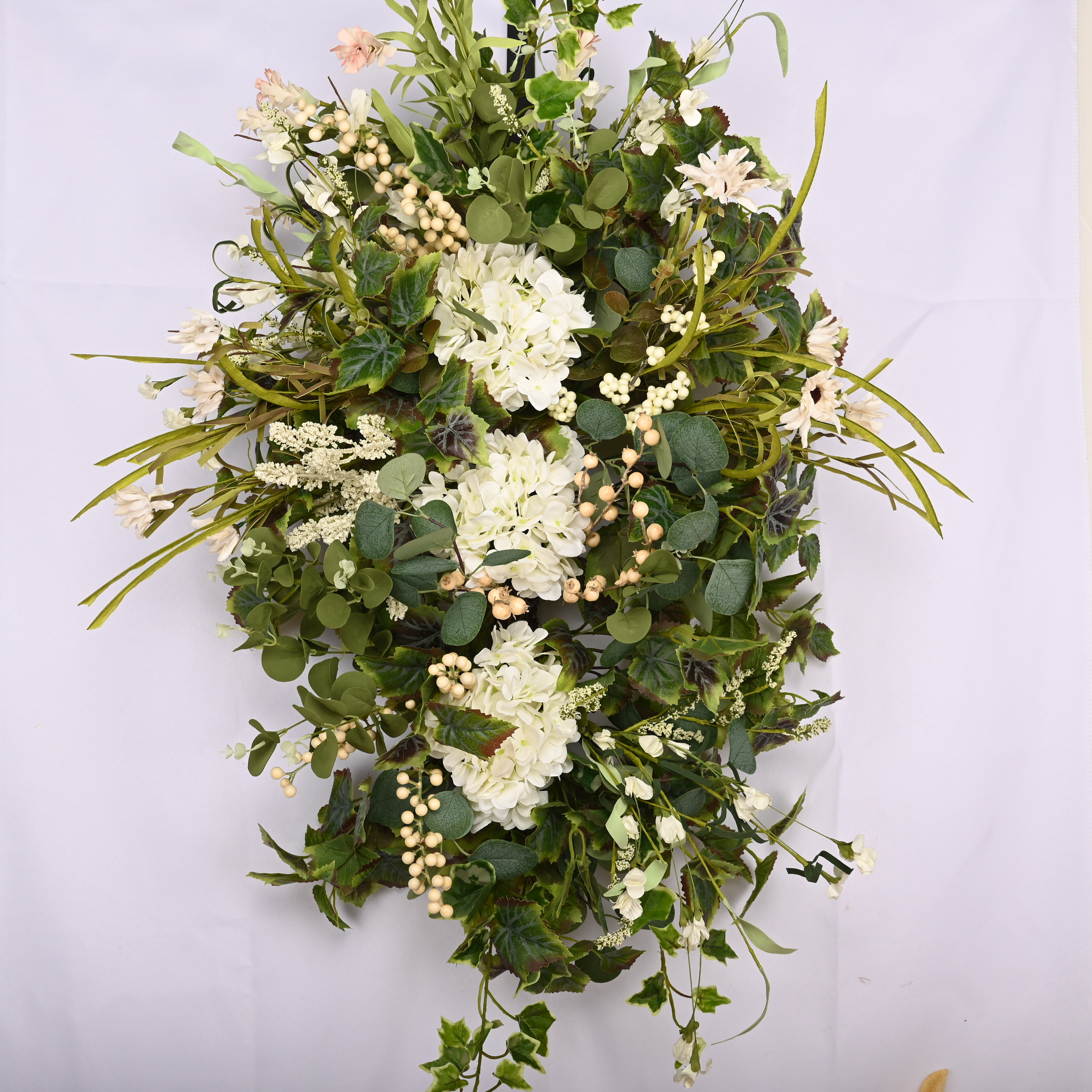 Primrue Spring Summer Hydrangea Berry Front Door Swag & Reviews | Wayfair
