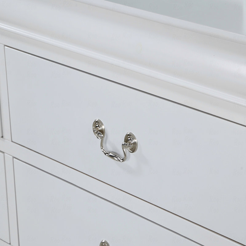 Commode de style contemporain à 5 tiroirs 1 tiroir Louis Philip, Blanc