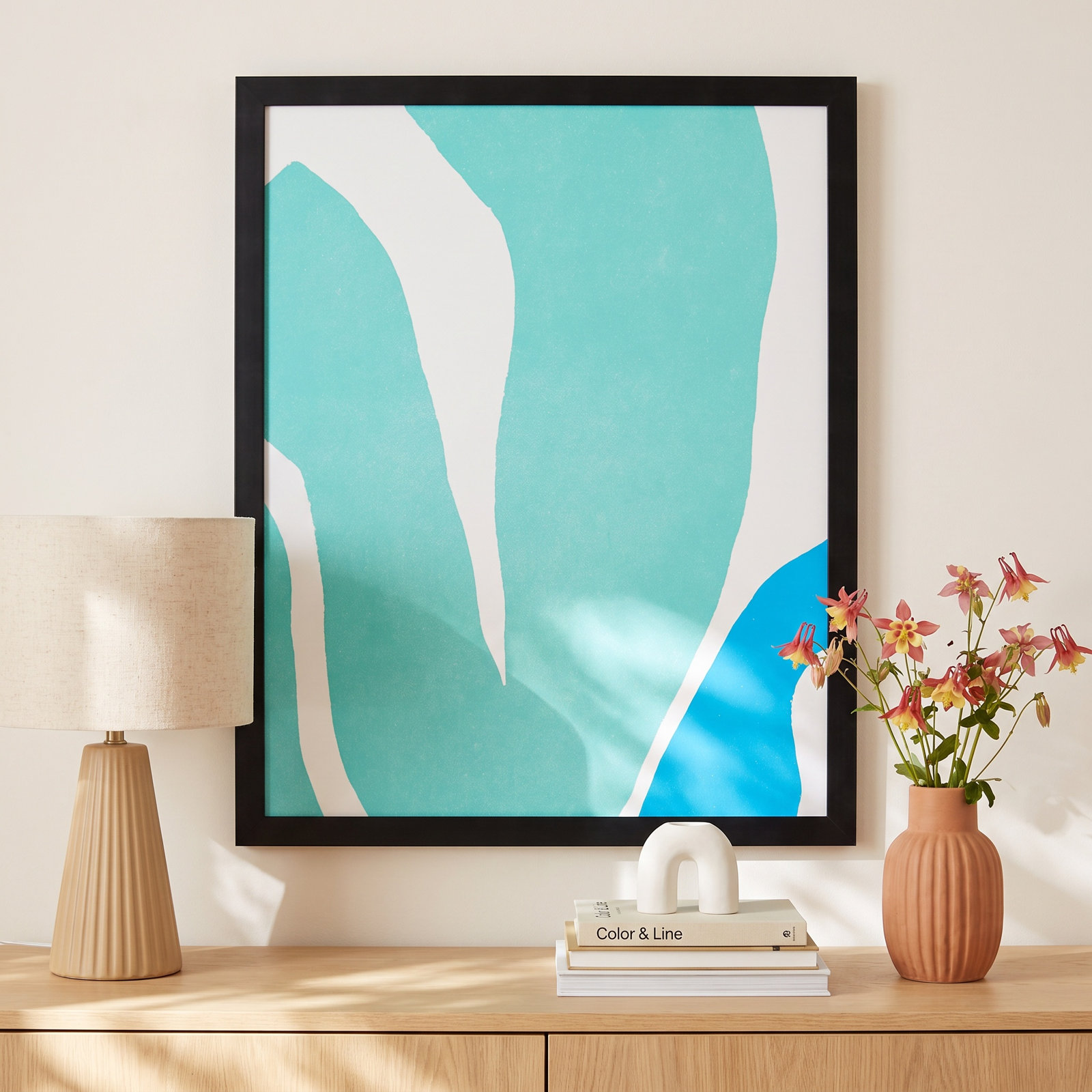 Vess Color Cuts "Color Cuts XIV" Print, 17" W x 21" H, Black Framed