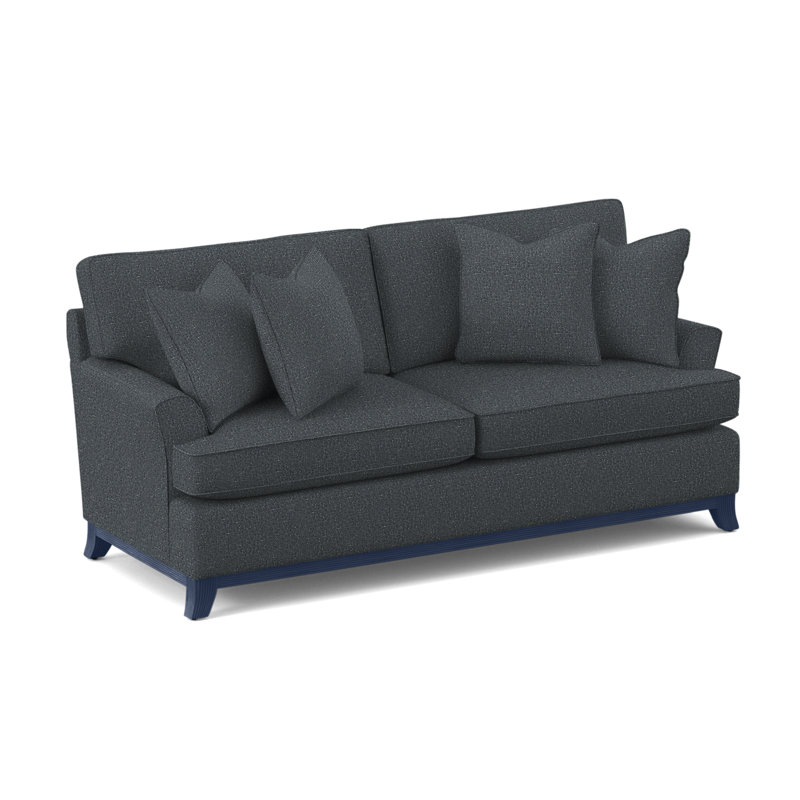 Oaks Way 84" Flared Arm Sofa with Reversible Cushions, Air Dream Mattress, Elite Ash; 0321-83, Antique Black Finish