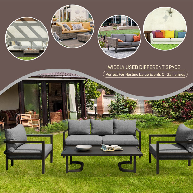 5 - Person Patio Conversation Set with Cushions