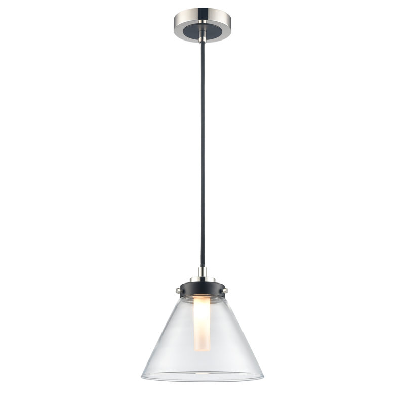Stauder 1 - Light Single Pendant, Matte Black/Polished Nickel