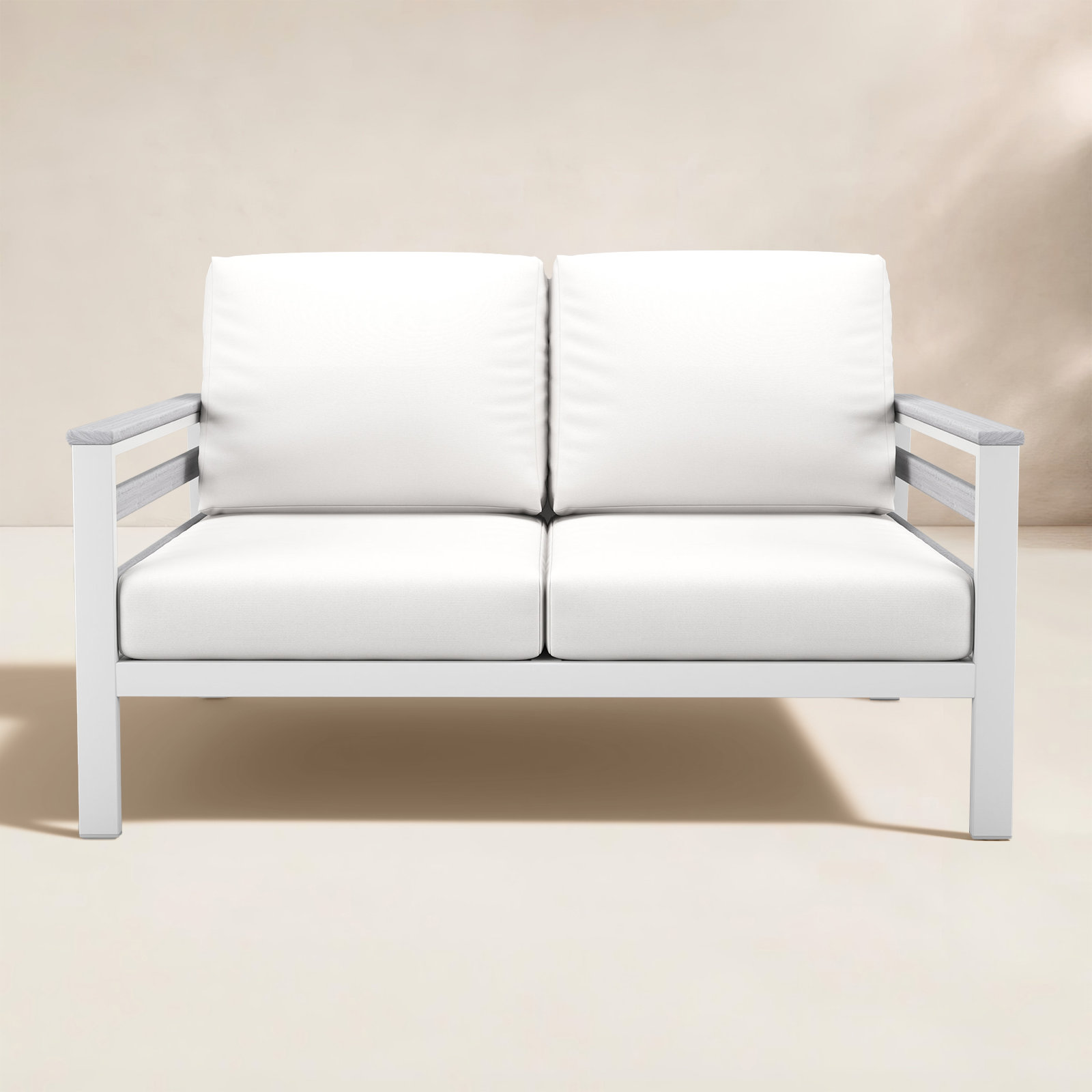 Townsend 55" Sunbrella® Patio Loveseat, Canvas White