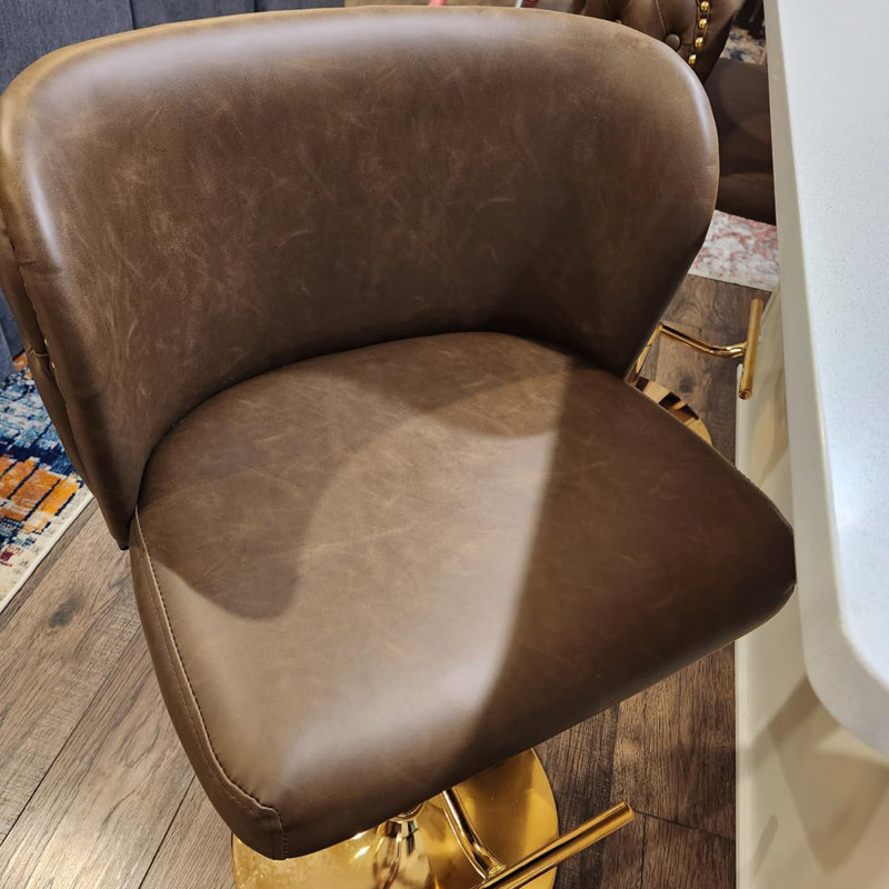 Ensemble de 4 tabourets de bar Modern, Doré, Brun