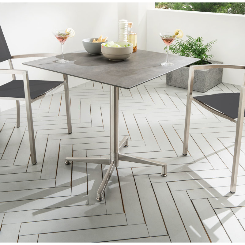 Valentine Bistro Table, Silver/Grey, 68 x 68cm