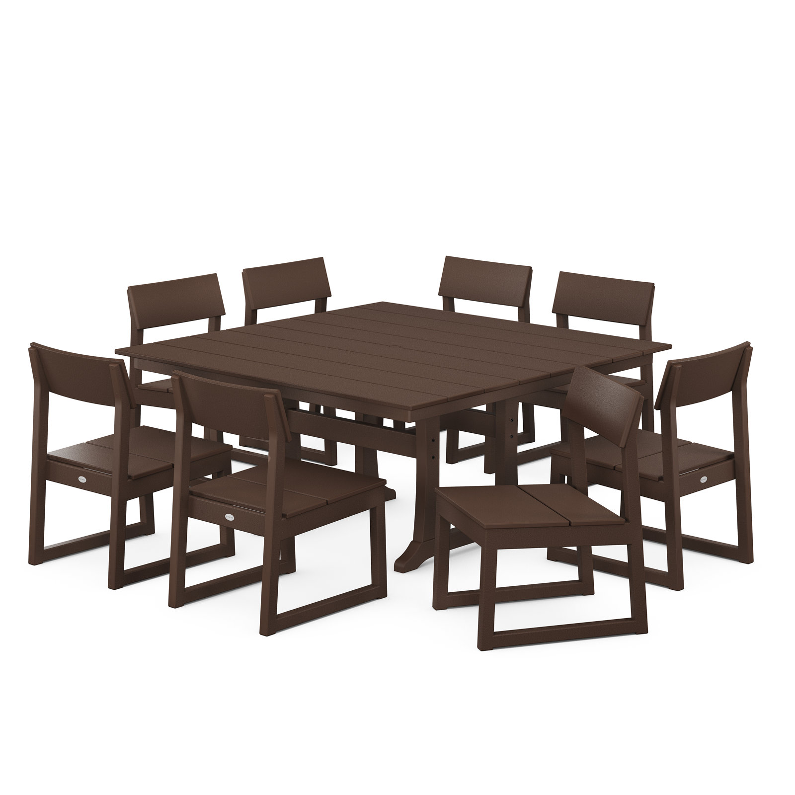 POLYWOOD® Edge 60" Patio Dining Set, Mahogany