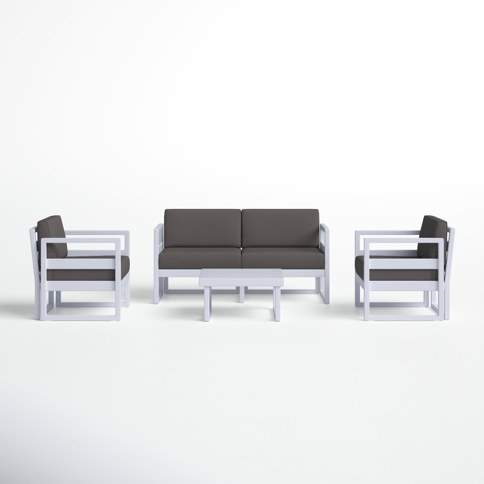 Lane 4-Person Patio Seating Group, Charcoal, Silver/Gray