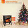 17" Cathedral Electric Fireplace With Remote, 1500W Stove With Realistic Dancing Log Flames , Overheat Protection, For Living Room, Bedroom
