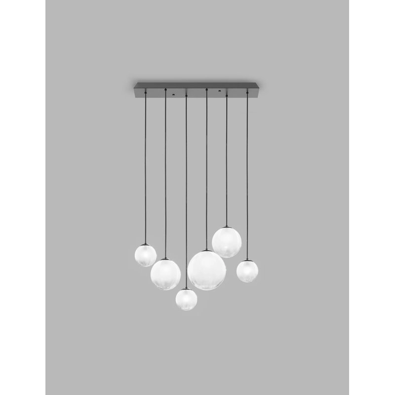 Puppet Suspension L6 Smoky Transparent Matt Black 1 G9 Ul, White, Matte Black