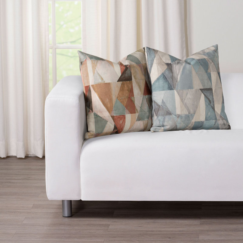 Geometric Reversible Throw Pillow, 17" x 17"