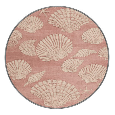 Washable Seashell pinks Nautical Area Rug