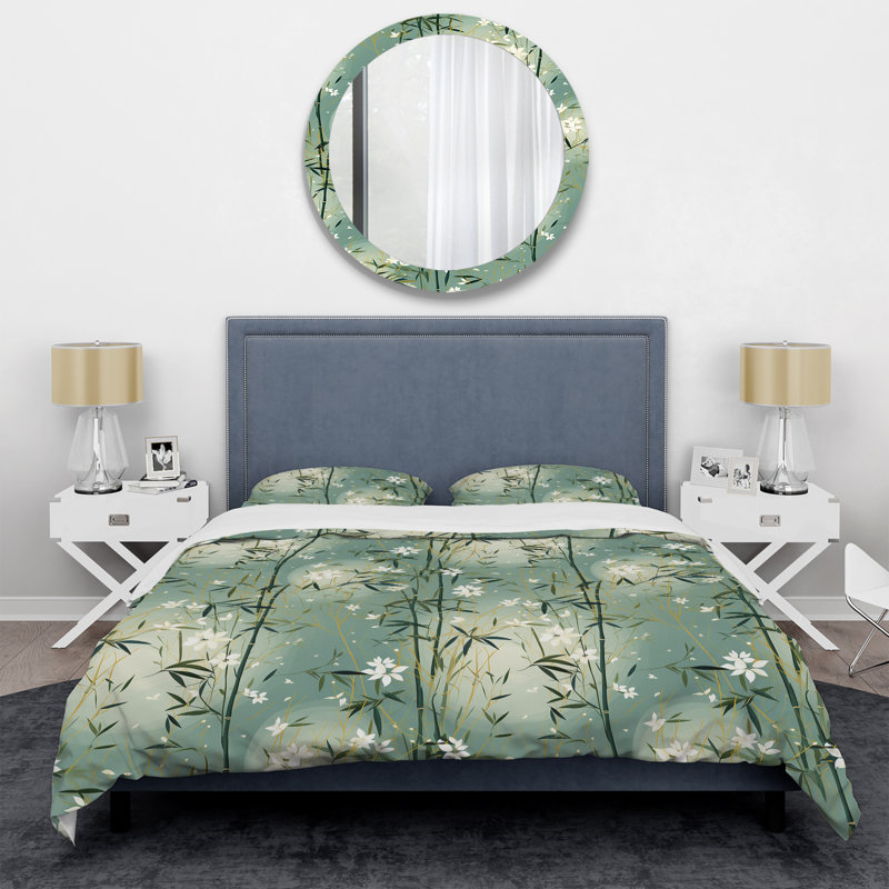 Ensemble de housse de couette oriental Magy Bamboo Zen Haven II - microfibre de polyester