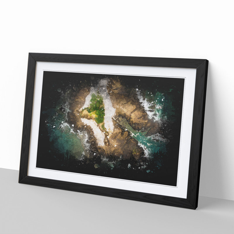 Samara in Costa Rica Paint Splash - Picture Frame Graphic Art, 36cm H x 48cm W x 2cm D, Black Framed