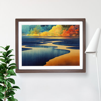 XH1022-4109X Forest Lake Watercolour - Single Picture Frame Painting
