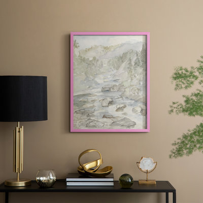«Vintage Landscape CXVI», reproduction encadrée - bois massif