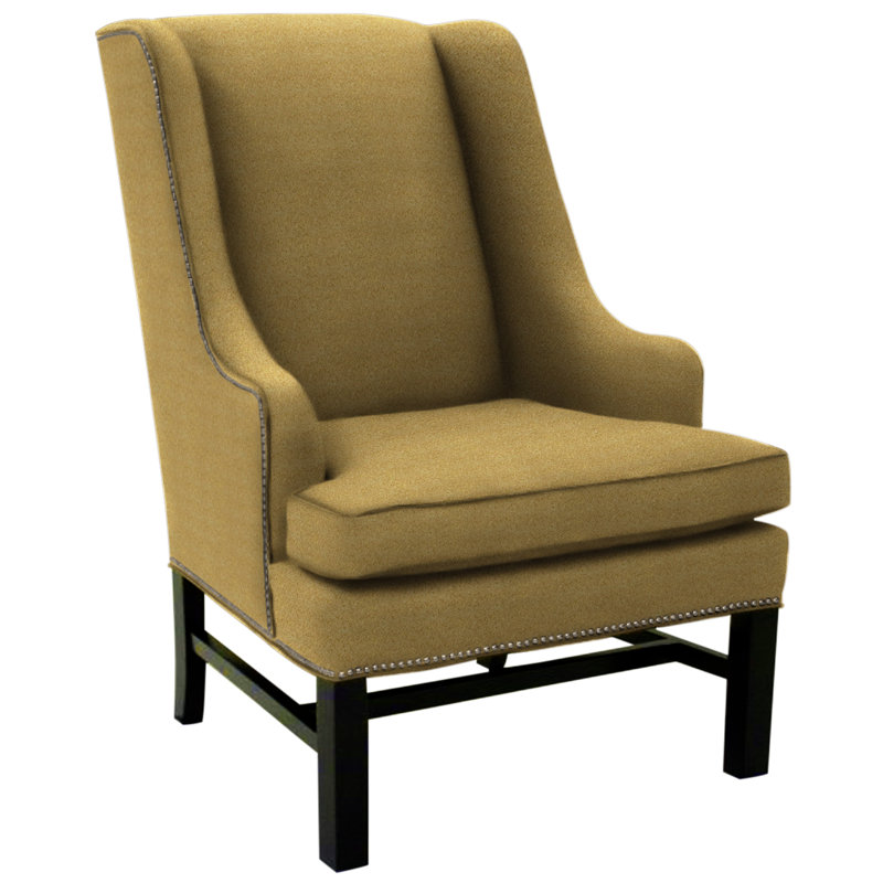 Wingback Chair, Luxe Navy, Ebony