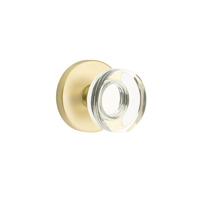 Ensemble de boutons d'intimité avec rosette à disque et poignée moderne en verre Emtek
