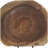 Flonnie Wood Handmade Circular Slab Tree Decorative Brown Sculpture with Black Metal Base