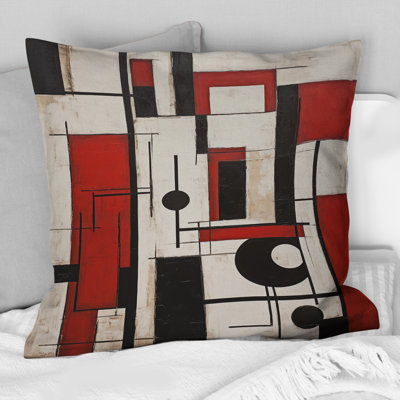Garden Of Urban Groove Abstract Geometrics X - Coussin décoratif à imprimé géométrique abstrait