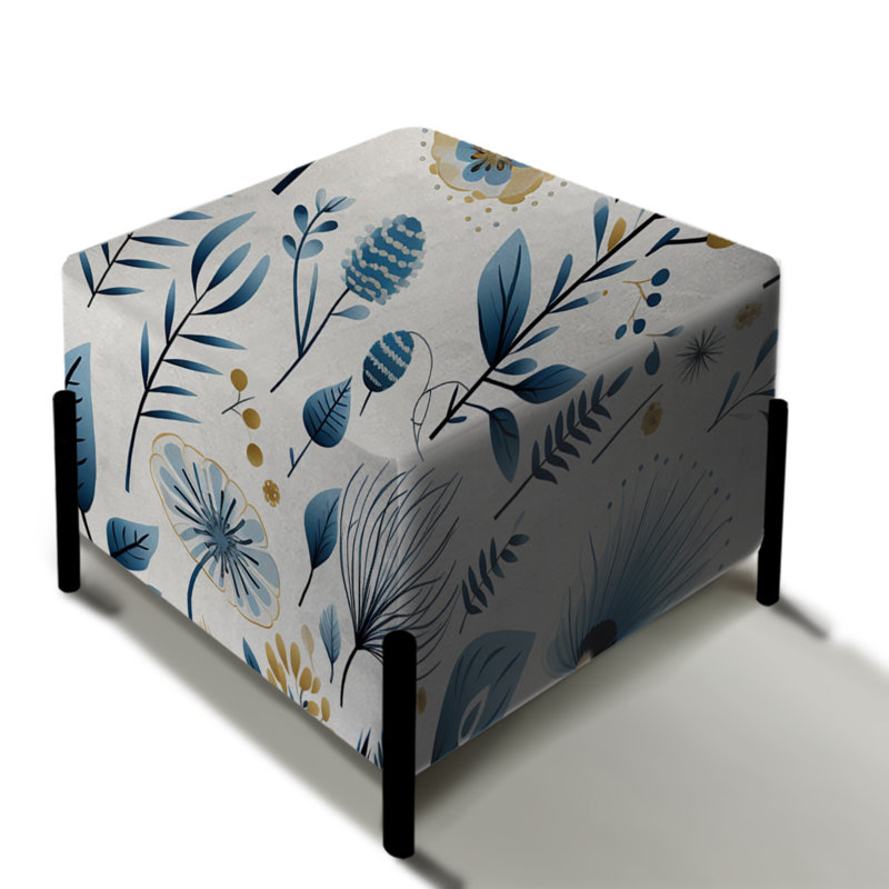 Thimo - Repose-pieds carré floral