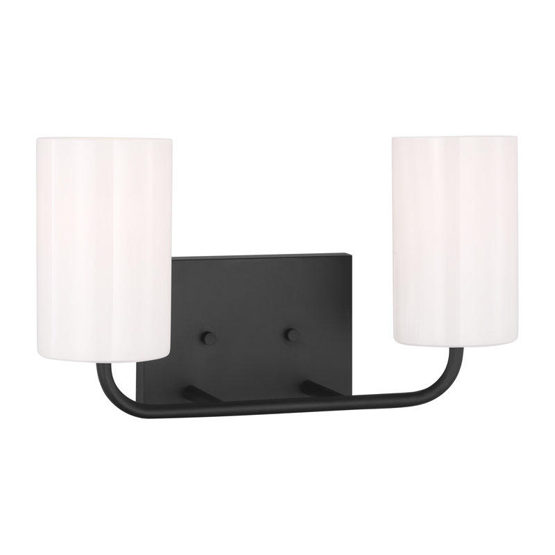 Éclairage pour meuble-lavabo à 2 lumières Vincente, Nuit noire, Non