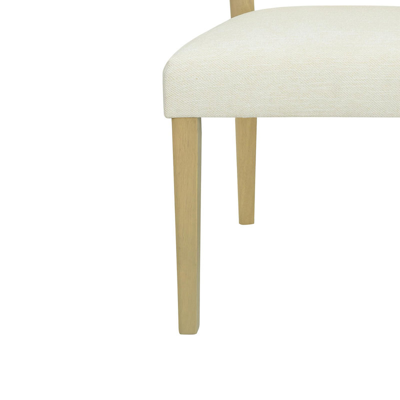 Ensemble de 2 chaises en rotin sans accoudoirs (frêne clair + beige)