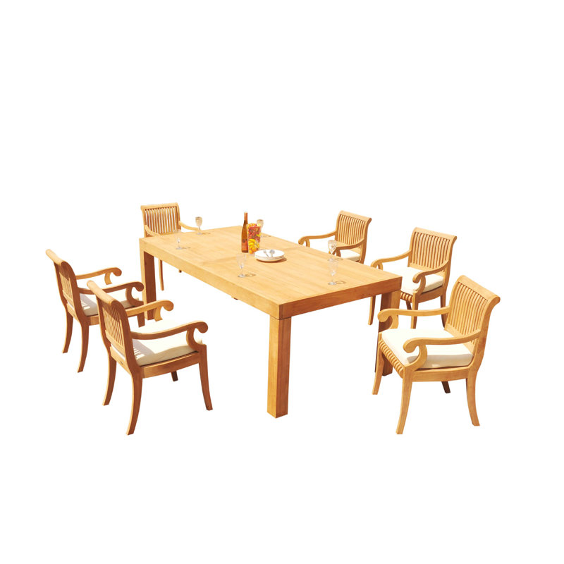 Ensemble repas 7 pièces teck Maspeth, 6
