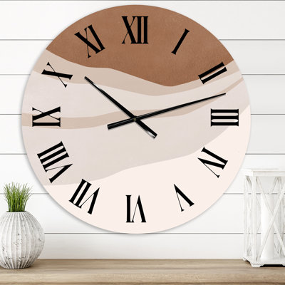 Horloge murale moderne en terre cuite et ivoire avec effet usé