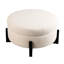 Rond élégant avec rangement, pieds rabattables en chêne, beige, design américain, rembourrage beige en fibre de carbone, siège à assise souple moyen, matériau principal