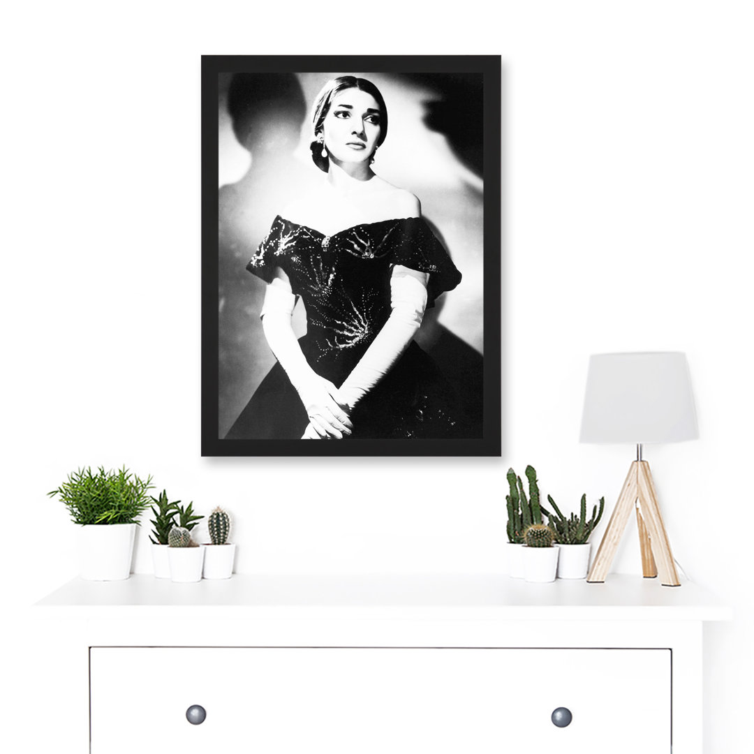 Maria Callas Opera Singer Portrait - Single Picture Frame Print