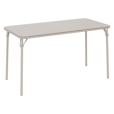 Folding Table Portable Rectangle Table Metal Frame PU Leather Upholstered for Dining Room
